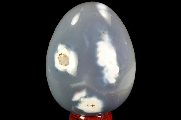 Polished Blue Agate Egg - Madagascar #98681